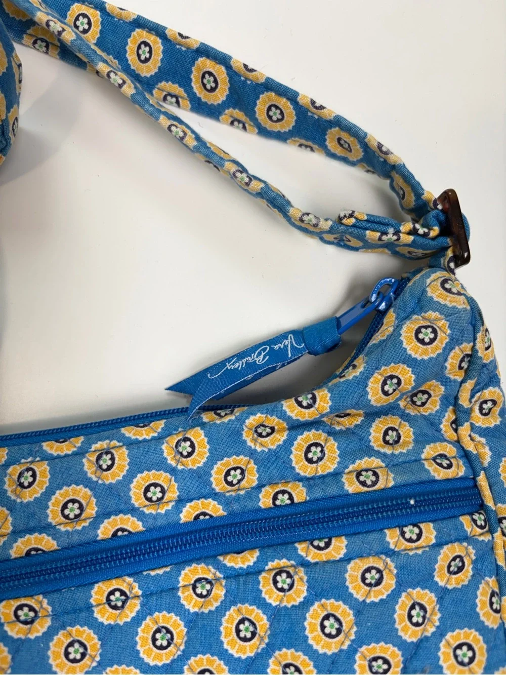 VERA BRADLEY Riviera 2008 Libby Crossbody Purse Shoulder Bag Blue Yellow Y2K